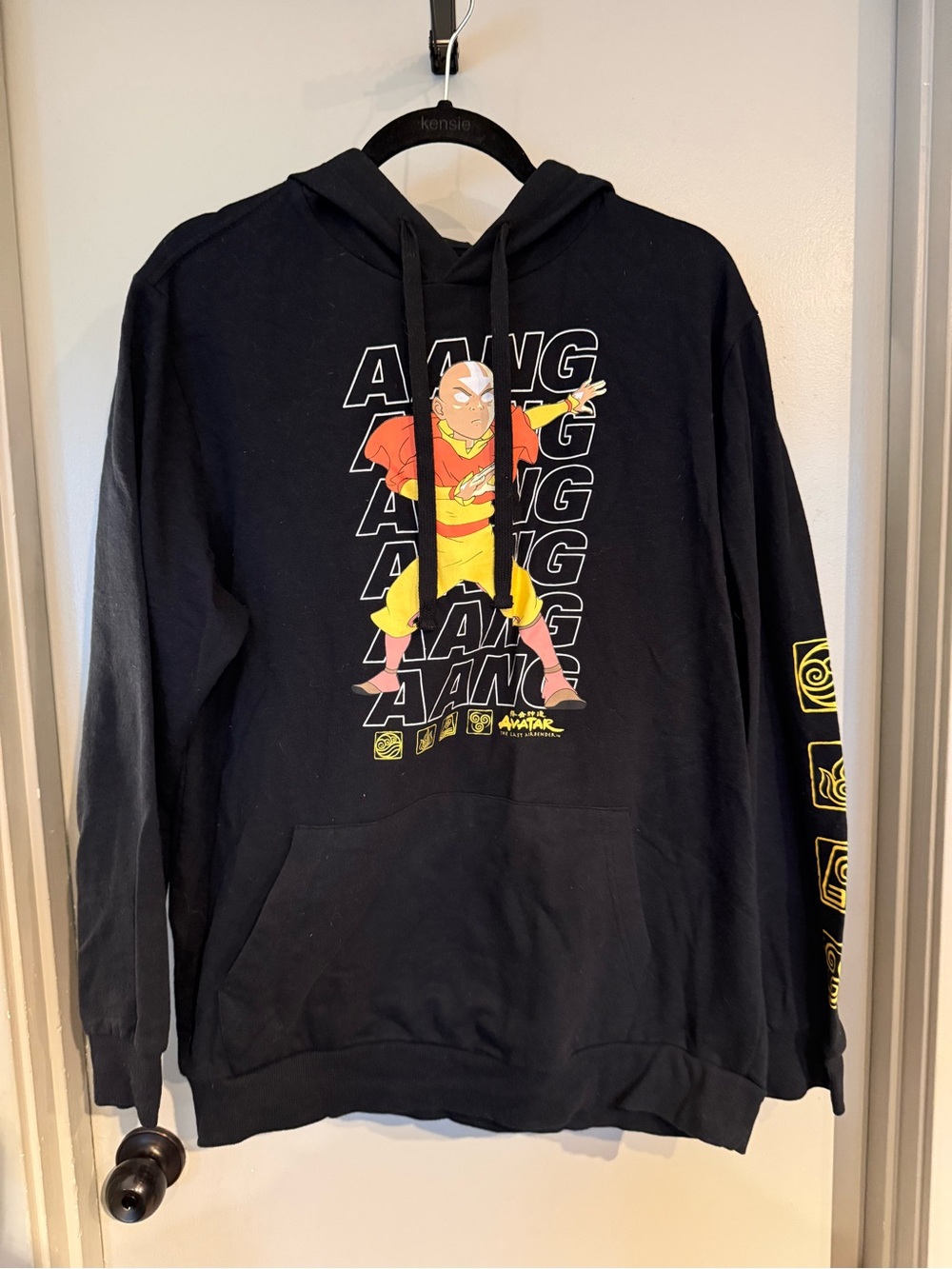 Nickelodeon Black Hoodie with Yellow & Orange Aang Graphic